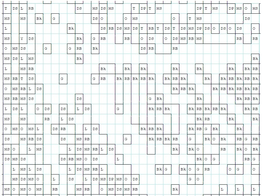 Detail of the building instructions from the dithered mosaic of Yvonne Strahovski with the standard LEGO colour palette