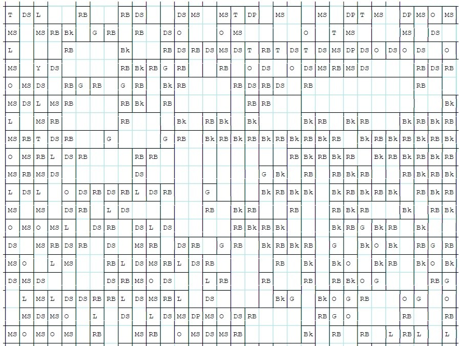 Detail of the building instructions from the dithered mosaic of Yvonne Strahovski with the standard LEGO colour palette